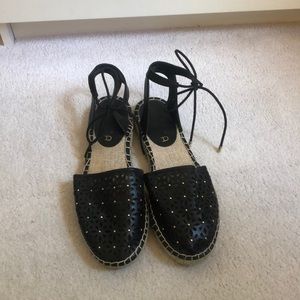 Black espadrilles w/ ankle tie